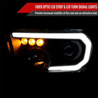 2007-2013 Toyota Tundra/2008-2017 Sequoia Retro Style LED Tube Projector Headlights with LED Turn Signals (Matte Black Housing/Clear Lens)