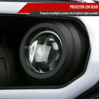 2007-2013 Toyota Tundra/2008-2017 Sequoia Retro Style LED Tube Projector Headlights with LED Turn Signals (Matte Black Housing/Clear Lens)