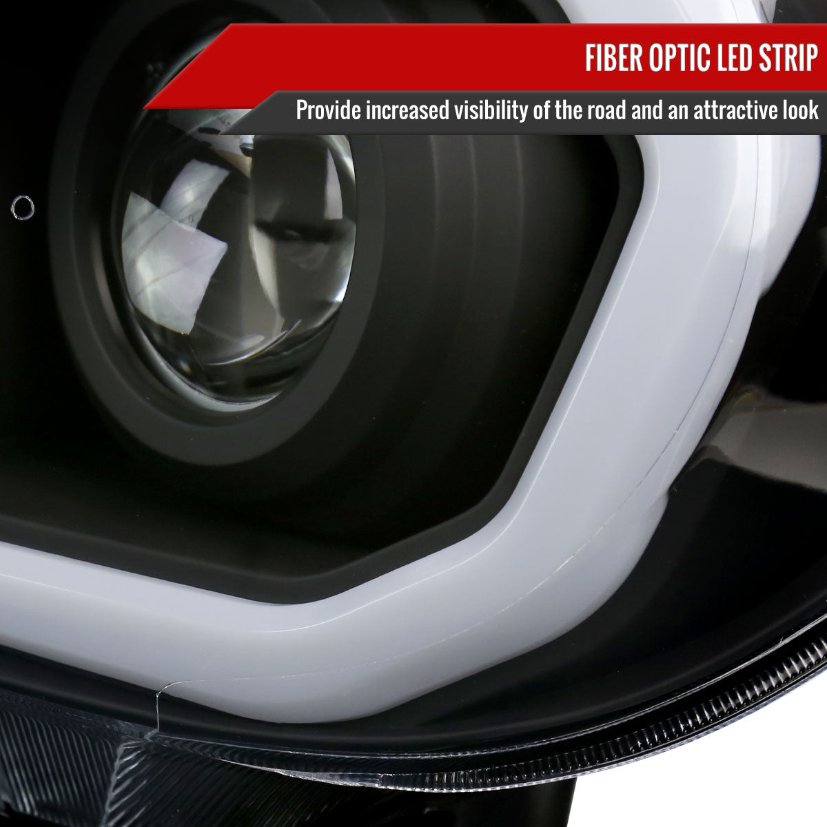 2007-2013 Toyota Tundra/2008-2017 Sequoia Retro Style LED Tube Projector Headlights with LED Turn Signals (Matte Black Housing/Clear Lens)