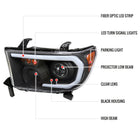 2007-2013 Toyota Tundra/2008-2017 Sequoia Retro Style LED Tube Projector Headlights with LED Turn Signals (Matte Black Housing/Clear Lens)
