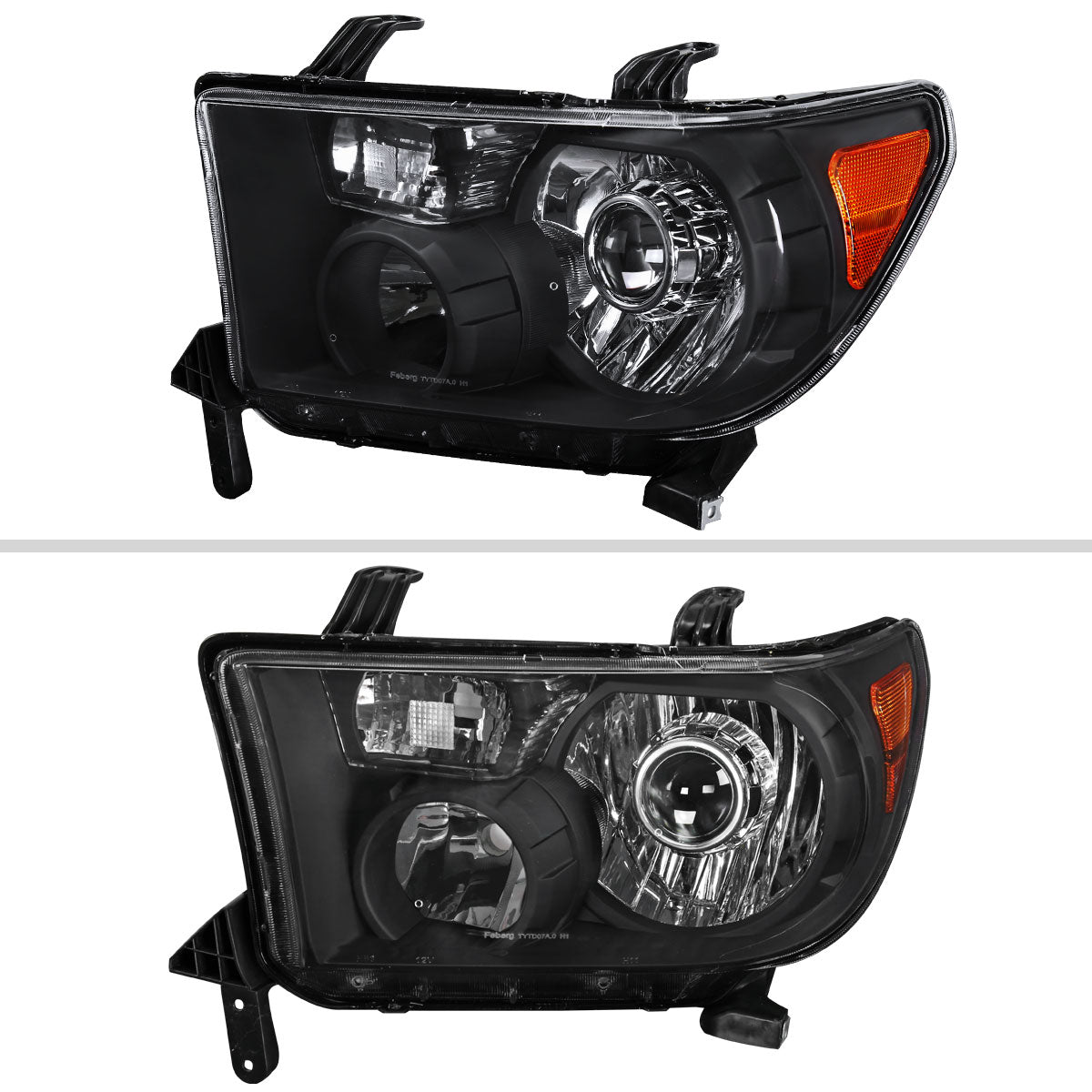 2007-2014 Toyota Tundra/2008-2014 Sequoia Retro Style Projector Headlights (Matte Black Housing/Clear Lens)