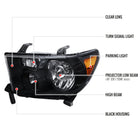 2007-2014 Toyota Tundra/2008-2014 Sequoia Retro Style Projector Headlights (Matte Black Housing/Clear Lens)