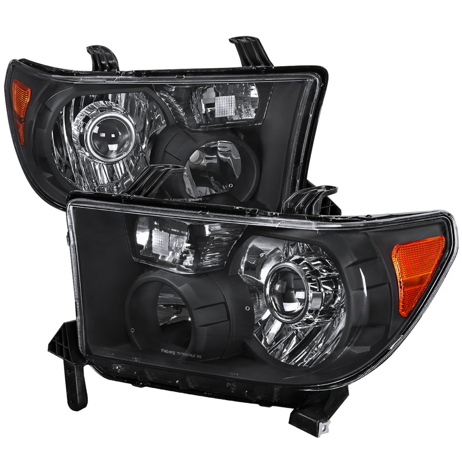 2007-2014 Toyota Tundra/2008-2014 Sequoia Retro Style Projector Headlights (Matte Black Housing/Clear Lens)