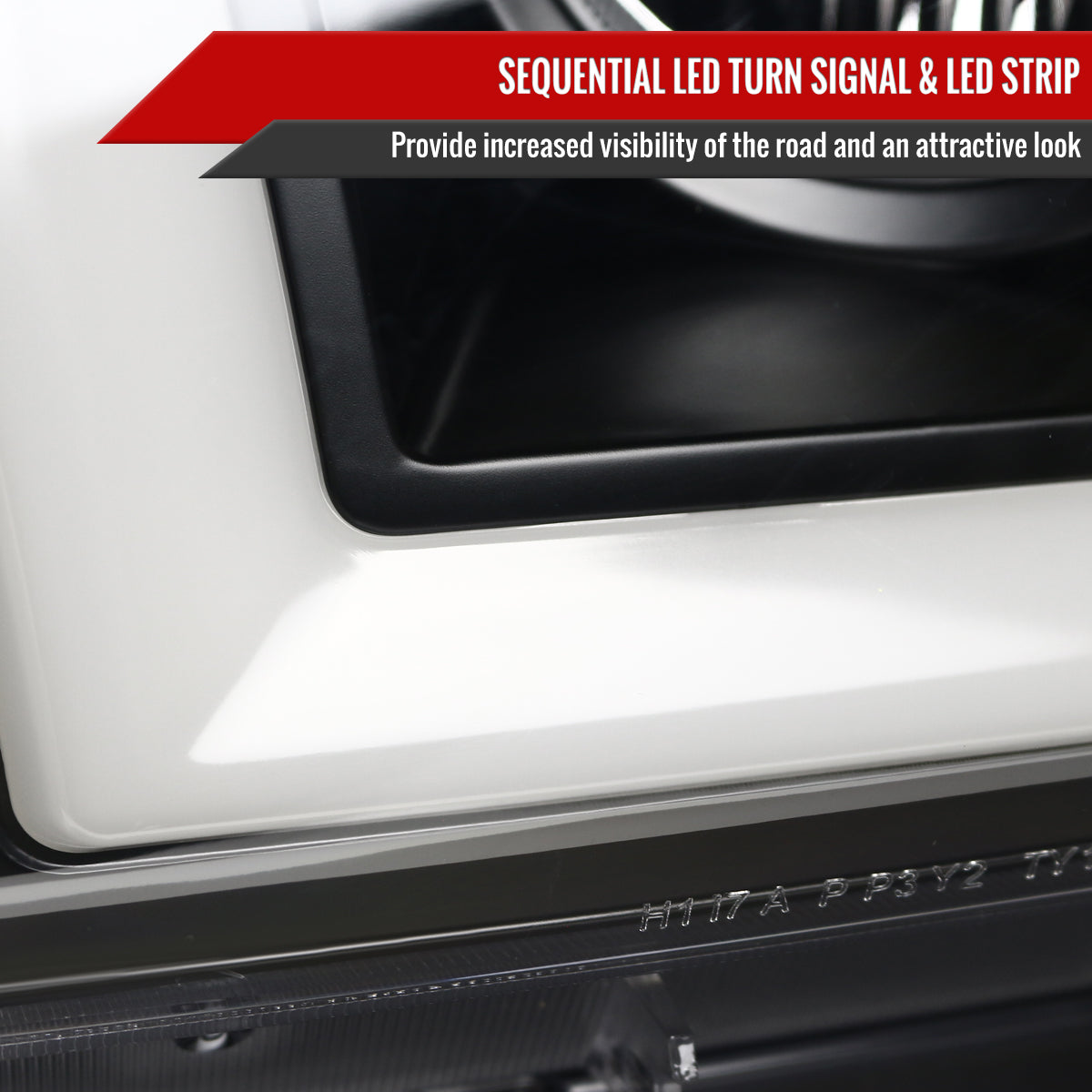 2007-2013 Toyota Tundra/ 2008-2017 Sequoia Switchback Sequential LED C-Bar Projector Headlights (Matte Black Housing/Clear Lens)