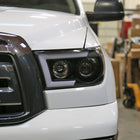2007-2013 Toyota Tundra/ 2008-2017 Sequoia Switchback Sequential LED C-Bar Projector Headlights (Matte Black Housing/Clear Lens)