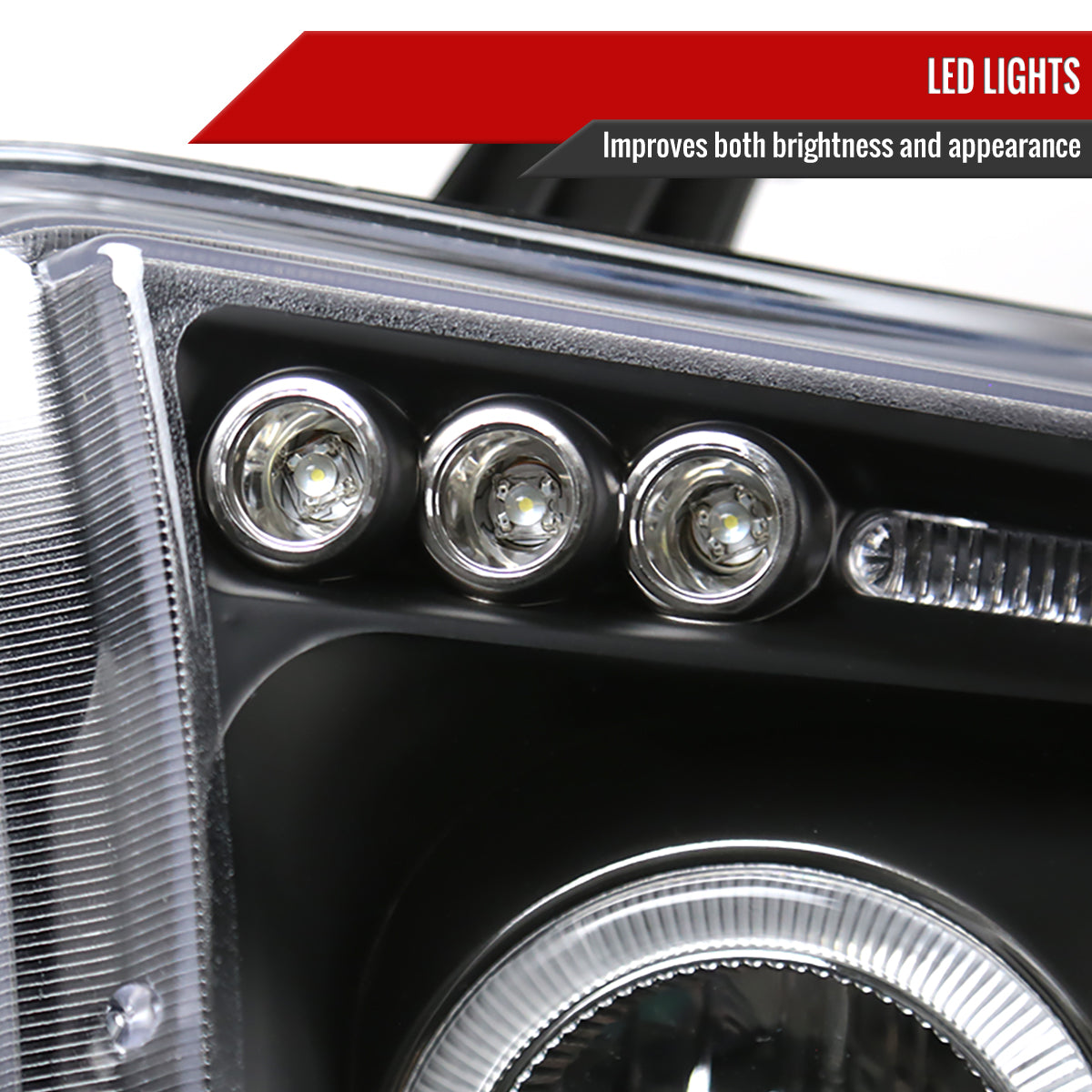2007-2013 Toyota Tundra/ 2008-2017 Sequoia Single Halo Projector Headlights (Matte Black Housing/Clear Lens)