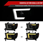 2007-2013 Toyota Tundra/ 2008-2017 Sequoia Switchback Sequential LED C-Bar Projector Headlights (Matte Black Housing/Smoke Lens)