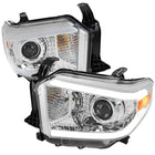 2014-2021 Toyota Tundra LED Switchback Sequential Turn Signal LED Bar Projector Headlights (Chrome Housing/Clear Lens)