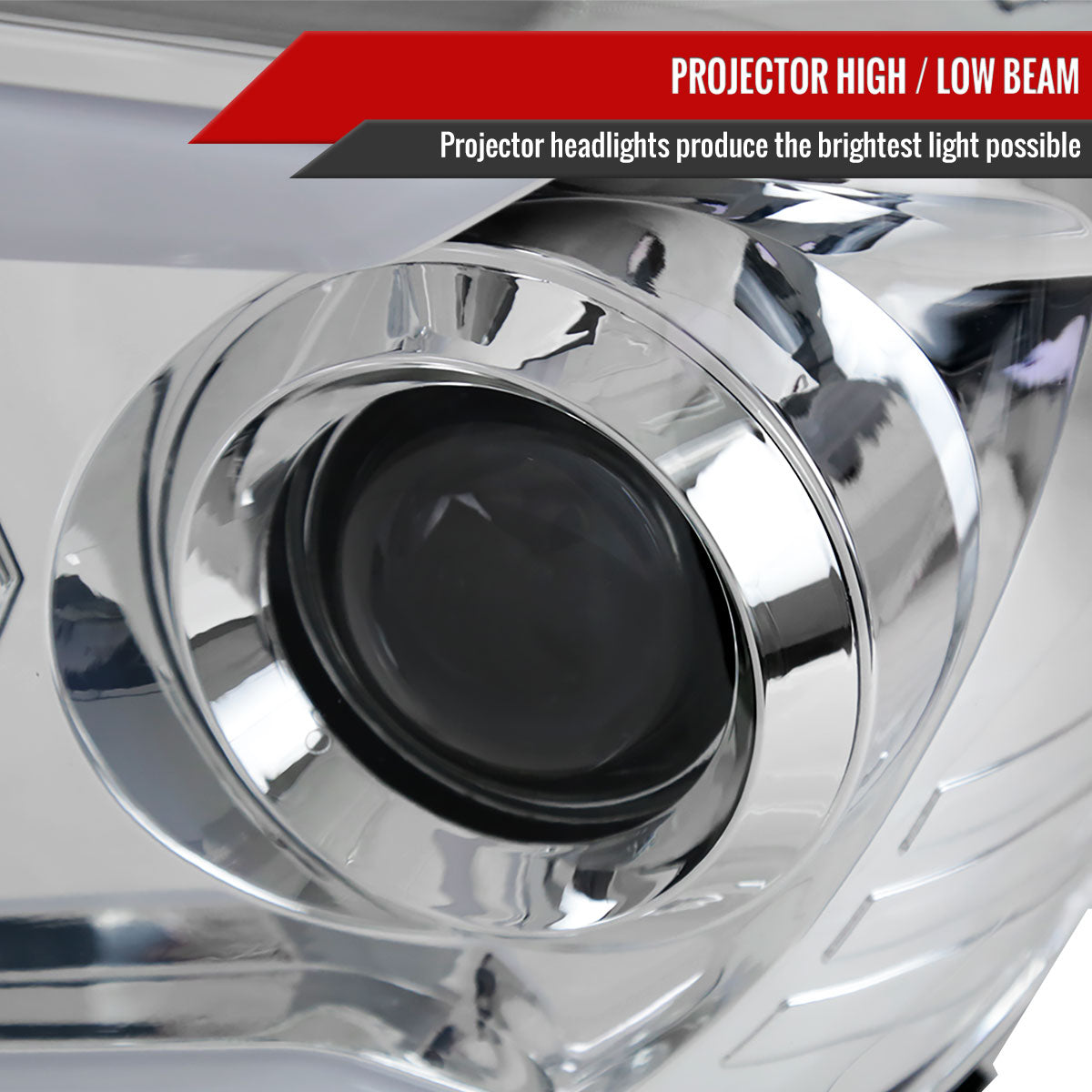 2014-2021 Toyota Tundra LED C-Bar Projector Headlights w/ Sequential Arrow Turn Signals (Chrome Housing/Clear Lens)