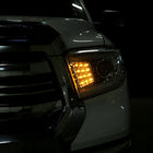 2014-2021 Toyota Tundra LED C-Bar Projector Headlights w/ Sequential Turn Signal Lights (Chrome Housing/Clear Lens)