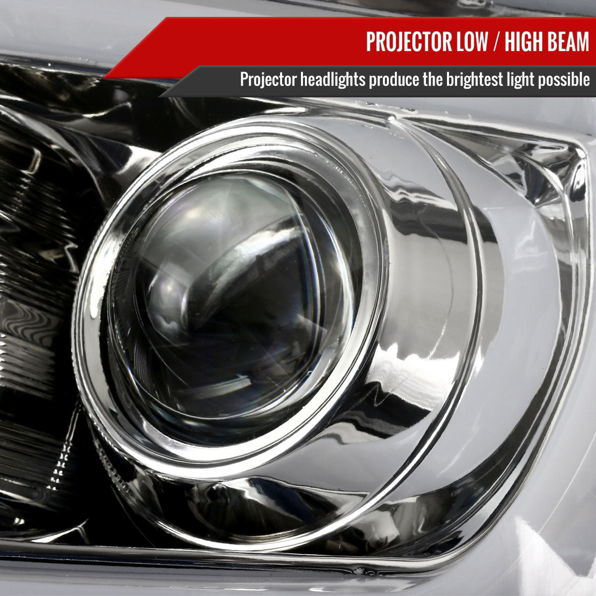 2014-2021 Toyota Tundra LED C-Bar Projector Headlights w/ Sequential Turn Signal Lights (Chrome Housing/Clear Lens)