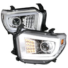 2014-2021 Toyota Tundra LED C-Bar Projector Headlights w/ Sequential Turn Signal Lights (Chrome Housing/Clear Lens)