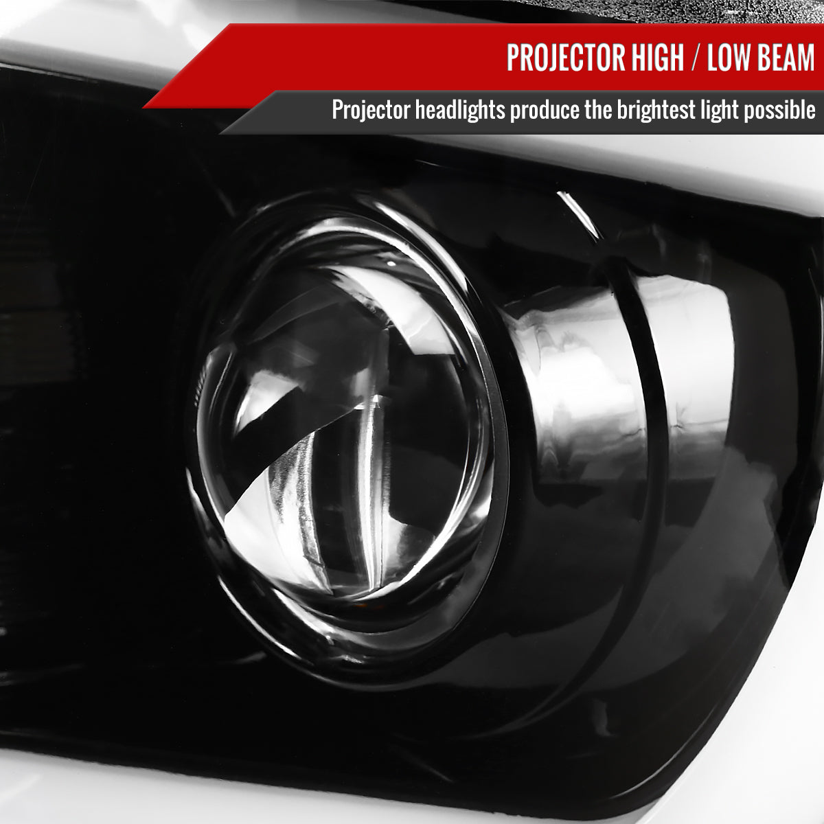2014-2021 Toyota Tundra LED C-Bar Projector Headlights w/ LED Turn Signal Lights (Glossy Black Housing/Clear Lens)