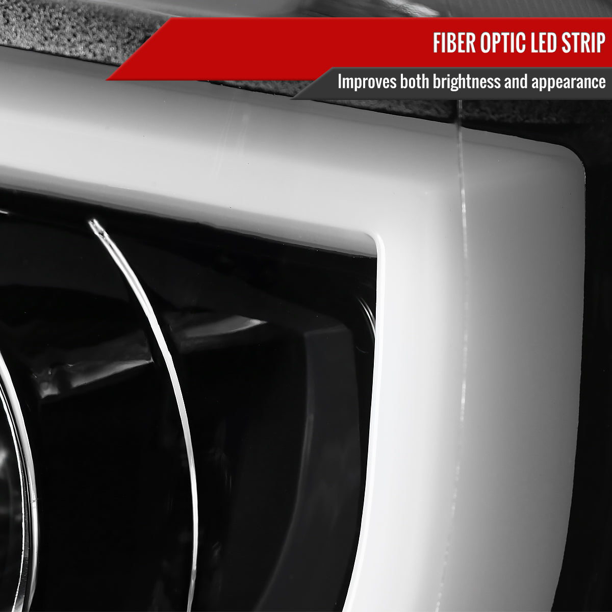 2014-2021 Toyota Tundra LED C-Bar Projector Headlights w/ LED Turn Signal Lights (Glossy Black Housing/Clear Lens)