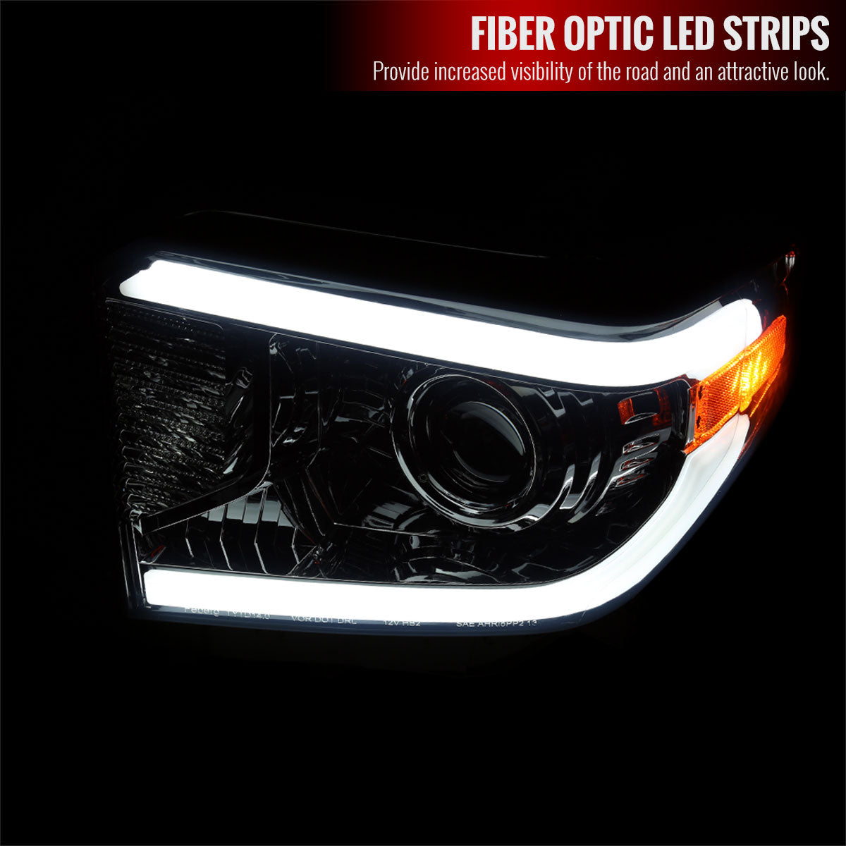 2014-2021 Toyota Tundra LED Projector Headlights (Chrome Housing/Smoke Lens)