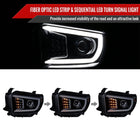 2014-2021 Toyota Tundra LED C-Bar Projector Headlights w/ Sequential Turn Signal Lights (Glossy Black Housing/Smoke Lens)
