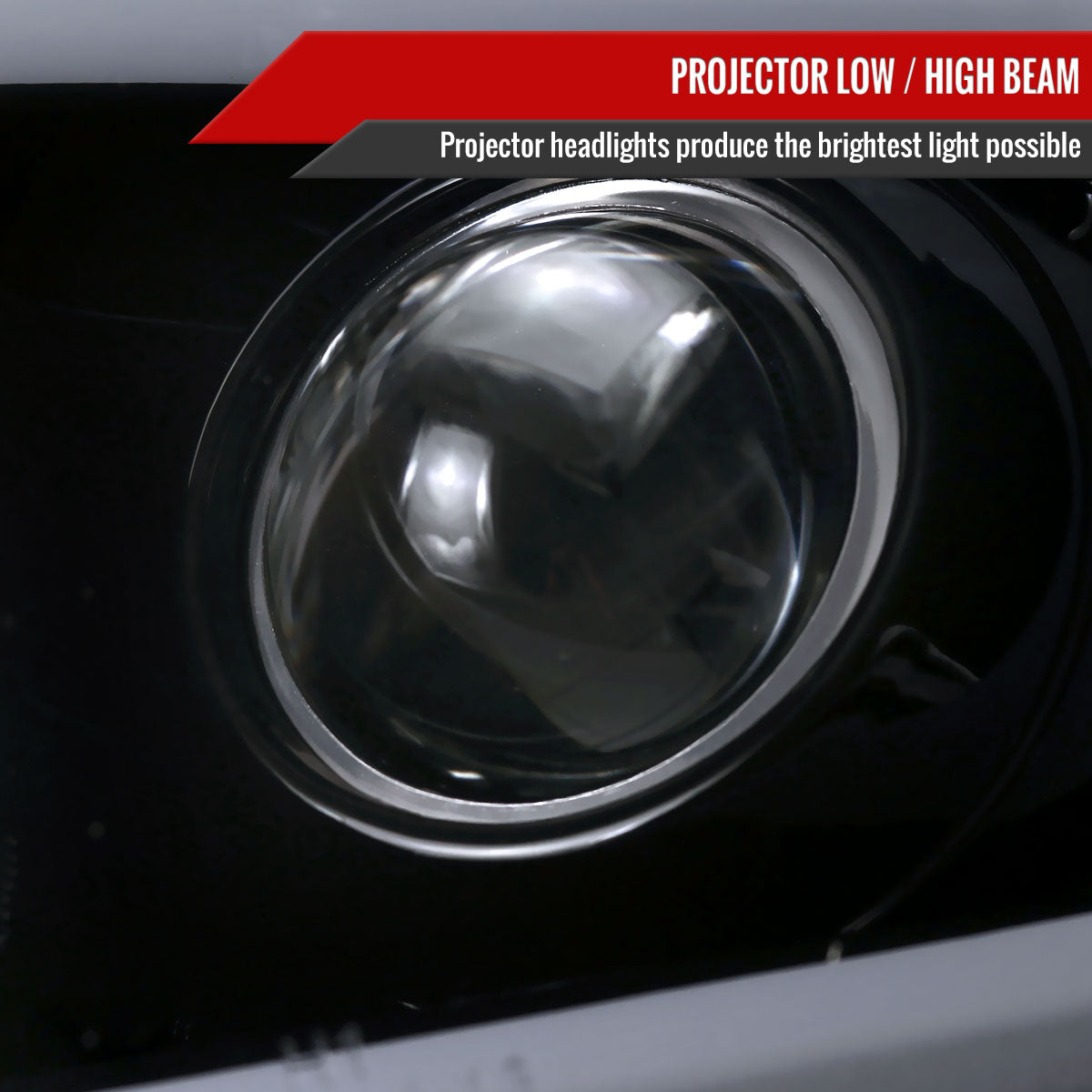 2014-2021 Toyota Tundra LED C-Bar Projector Headlights w/ Sequential Turn Signal Lights (Glossy Black Housing/Smoke Lens)