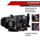 2014-2021 Toyota Tundra LED C-Bar Projector Headlights w/ Sequential Turn Signal Lights (Glossy Black Housing/Smoke Lens)