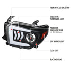 2014-2021 Toyota Tundra LED C-Bar Projector Headlights w/ Sequential Arrow Turn Signals (Matte Black Housing/Clear Lens)