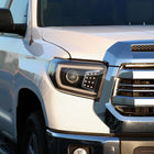 2014-2021 Toyota Tundra LED C-Bar Projector Headlights w/ Sequential Turn Signal Lights (Matte Black Housing/Clear Lens)