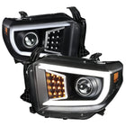 2014-2021 Toyota Tundra LED C-Bar Projector Headlights w/ Sequential Turn Signal Lights (Matte Black Housing/Clear Lens)
