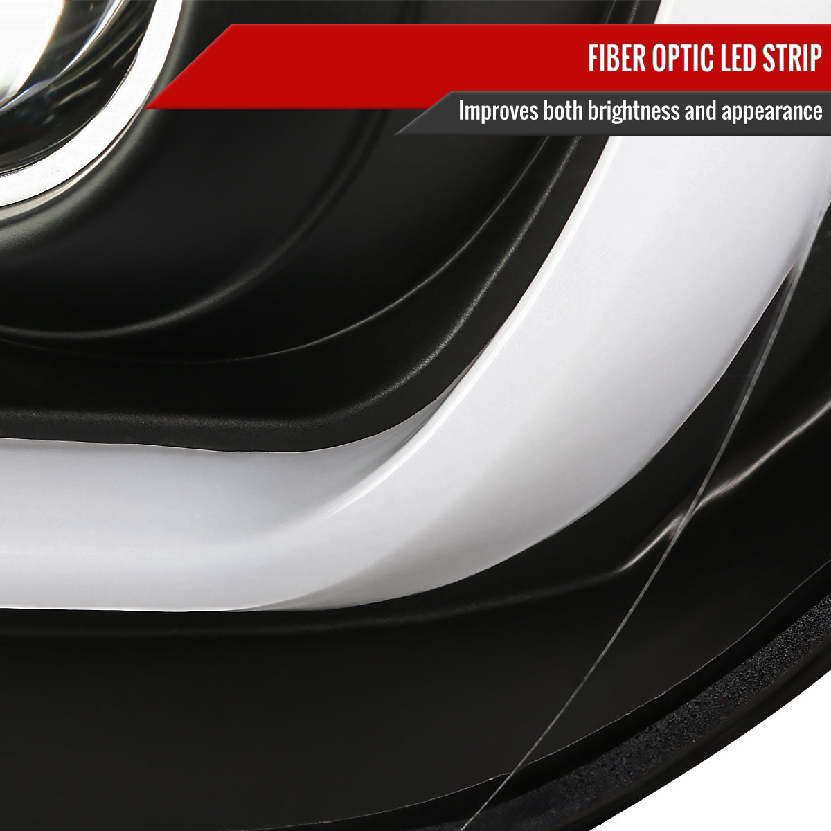2014-2021 Toyota Tundra LED C-Bar Projector Headlights w/ LED Turn Signal Lights (Matte Black Housing/Clear lens)