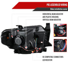 2014-2021 Toyota Tundra LED C-Bar Projector Headlights w/ LED Turn Signal Lights (Matte Black Housing/Clear lens)