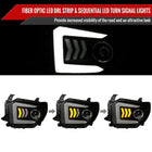 2014-2021 Toyota Tundra LED C-Bar Projector Headlights w/ Sequential Arrow Turn Signals (Matte Black Housing/Smoke Lens)