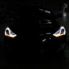 2012-2017 Hyundai Veloster LED Light Bar Projector Headlight w/ Sequential Turn Signal Lights (Chrome Housing/Clear Lens)