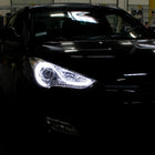 2012-2017 Hyundai Veloster LED Light Bar Projector Headlight w/ Sequential Turn Signal Lights (Chrome Housing/Clear Lens)