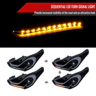 2012-2017 Hyundai Veloster LED Bar Projector Headlights w/ Sequential Turn Signal Lights (Glossy Black Housing/Smoke Lens)