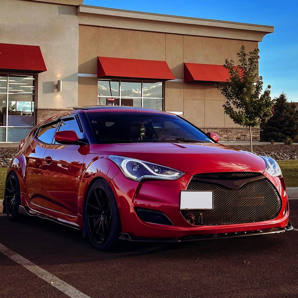 2012-2017 Hyundai Veloster LED Bar Projector Headlight w/ Sequential Turn Signal Lights (Matte Black Housing/Clear Lens)