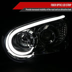 2004-2005 Subaru Impreza WRX STI Outback Projector Headlights w/ LED Light Bar (Chrome Housing/Clear Lens)