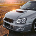 2004-2005 Subaru Impreza WRX STI Outback Projector Headlights w/ LED Light Bar (Chrome Housing/Clear Lens)