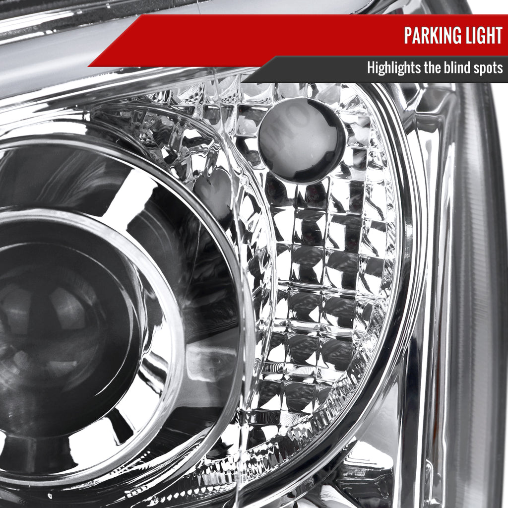 2004-2005 Subaru Impreza WRX STI Outback Projector Headlights w/ LED Light Bar (Chrome Housing/Clear Lens)