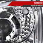 2004-2005 Subaru Impreza WRX STI Outback Projector Headlights w/ LED Light Bar (Chrome Housing/Clear Lens)