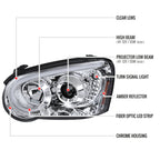 2004-2005 Subaru Impreza WRX STI Outback Projector Headlights w/ LED Light Bar (Chrome Housing/Clear Lens)