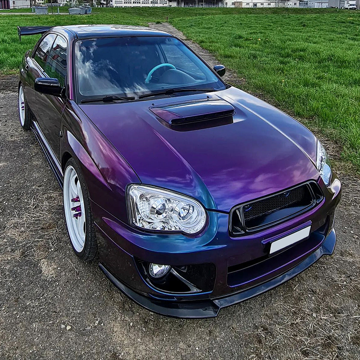 2004-2005 Subaru Impreza WRX STI Outback Projector Headlights w/ LED Light Bar (Chrome Housing/Clear Lens)