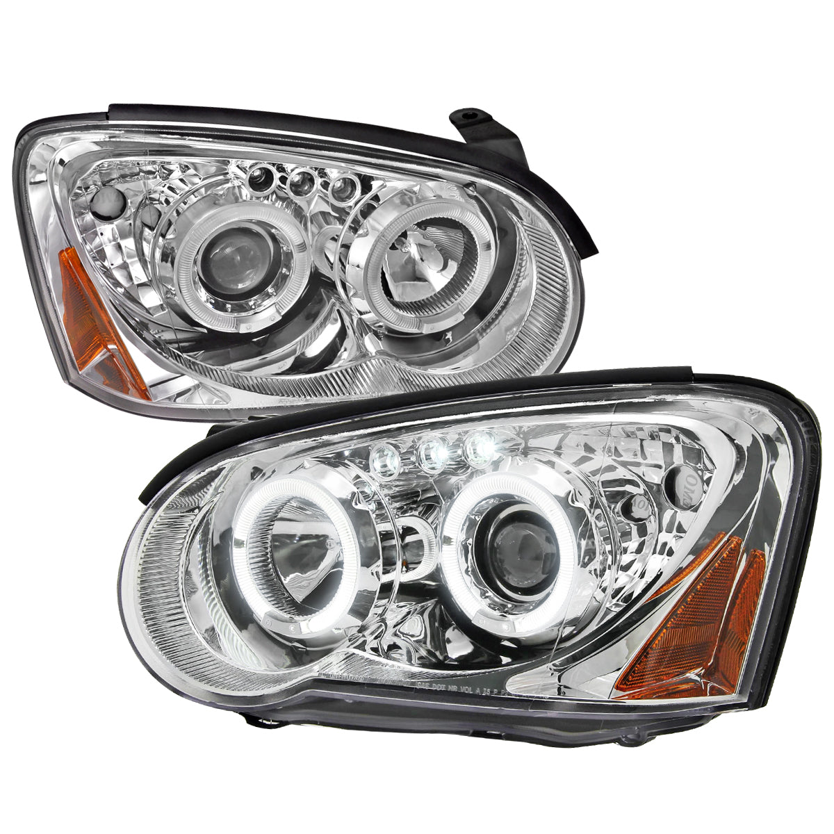 2004-2005 Subaru Impreza WRX STI Outback Dual Halo Projector Headlights (Chrome Housing/Clear Lens)