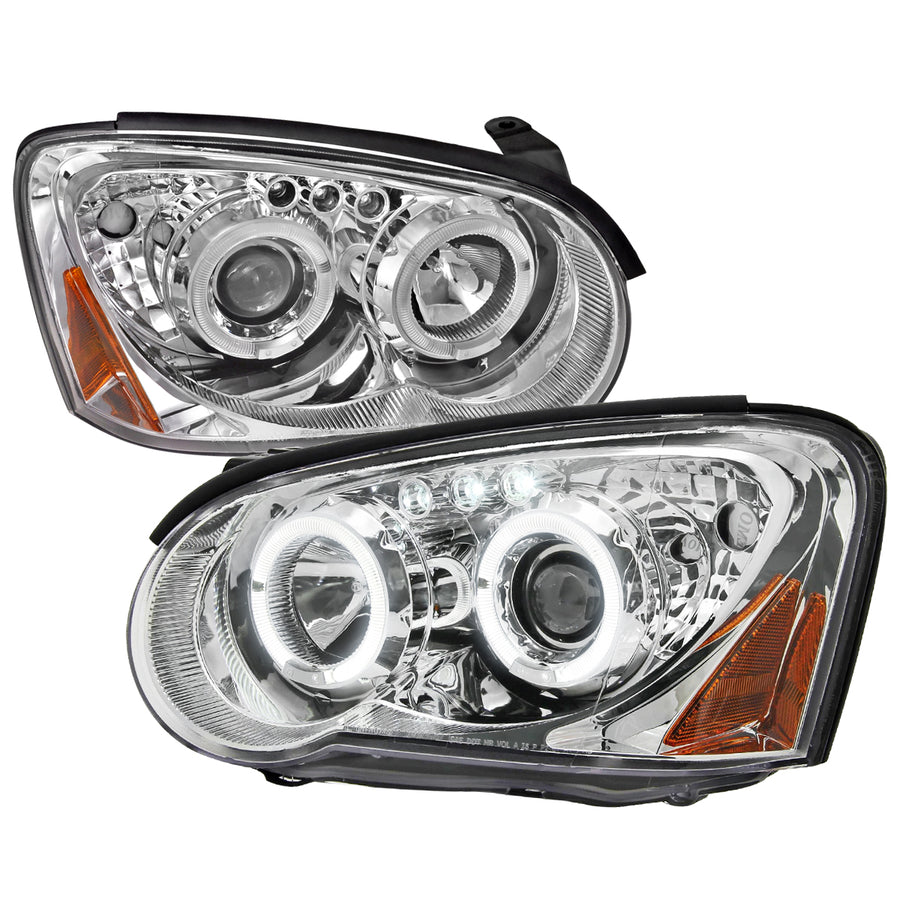 2004-2005 Subaru Impreza WRX STI Outback Dual Halo Projector Headlights (Chrome Housing/Clear Lens)