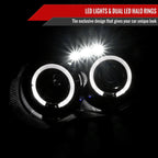 2004-2005 Subaru Impreza WRX STI Outback Dual Halo Projector Headlights (Glossy Black Housing/Smoke Lens)