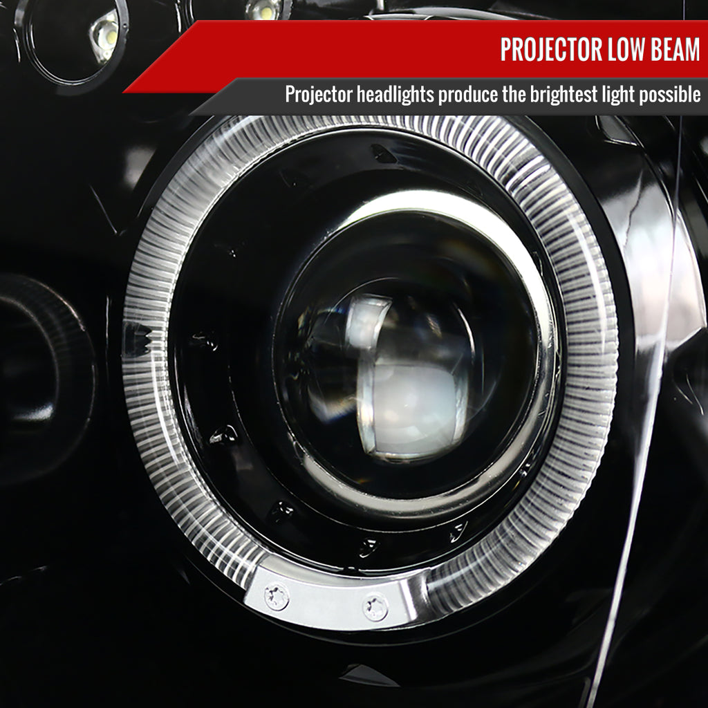 2004-2005 Subaru Impreza WRX STI Outback Dual Halo Projector Headlights (Glossy Black Housing/Smoke Lens)