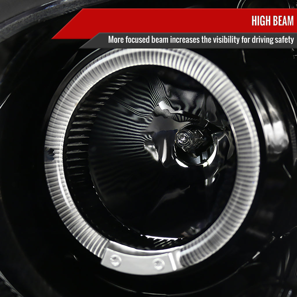 2004-2005 Subaru Impreza WRX STI Outback Dual Halo Projector Headlights (Glossy Black Housing/Smoke Lens)