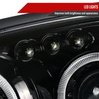 2004-2005 Subaru Impreza WRX STI Outback Dual Halo Projector Headlights (Glossy Black Housing/Smoke Lens)