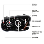 2004-2005 Subaru Impreza WRX STI Outback Dual Halo Projector Headlights (Glossy Black Housing/Smoke Lens)
