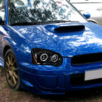 2004-2005 Subaru Impreza WRX/STI Outback Dual Halo Projector Headlights (Jet Black Housing/Clear Lens)