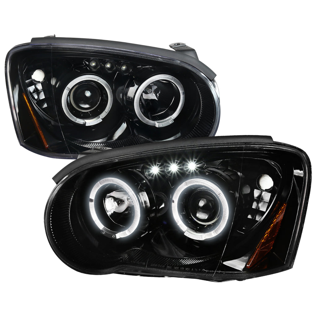 2004-2005 Subaru Impreza WRX STI Outback Dual Halo Projector Headlights (Glossy Black Housing/Smoke Lens)