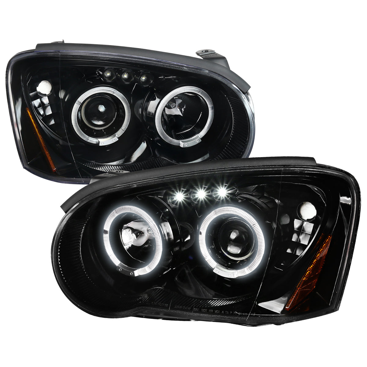 2004-2005 Subaru Impreza WRX STI Outback Dual Halo Projector Headlights (Glossy Black Housing/Smoke Lens)