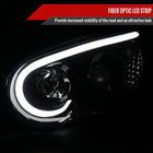 2004-2005 Subaru Impreza WRX STI Outback Projector Headlights w/ LED Light Bar (Glossy Black Housing/Smoke Lens)