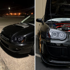 2004-2005 Subaru Impreza WRX STI Outback Dual Halo Projector Headlights (Glossy Black Housing/Smoke Lens)